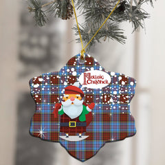 Anderson Modern Tartan Christmas Ceramic Ornament - Santa Style