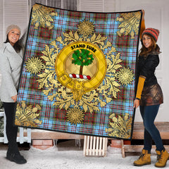 Anderson Ancient Tartan Crest Premium Quilt - Gold Thistle Style