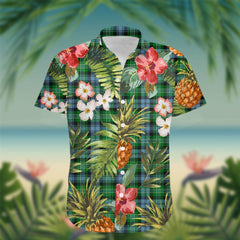 Arbuthnot Tartan Hawaiian Shirt Hibiscus, Coconut, Parrot, Pineapple - Tropical Garden Shirt