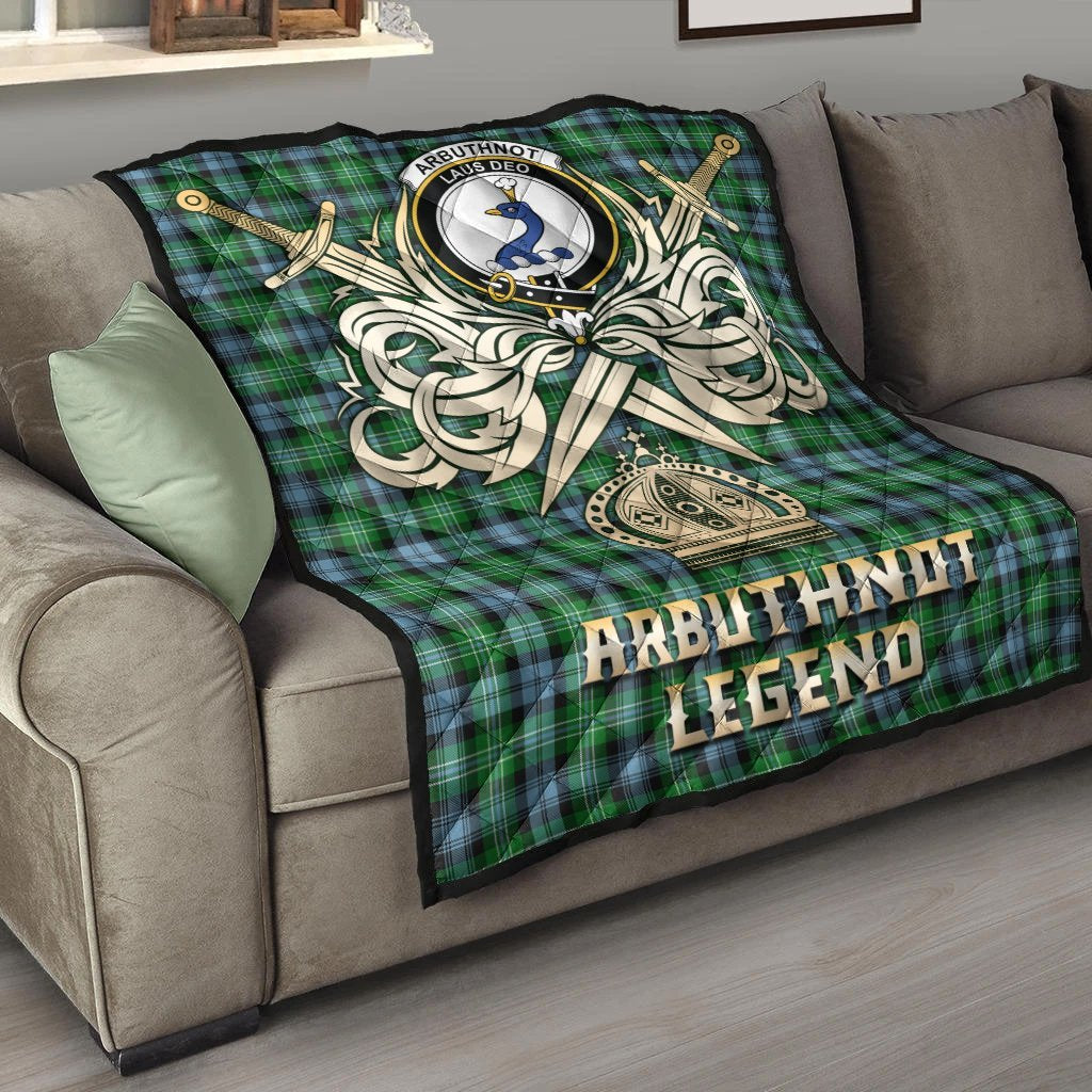 Arbuthnot Ancient Tartan Crest Legend Gold Royal Premium Quilt