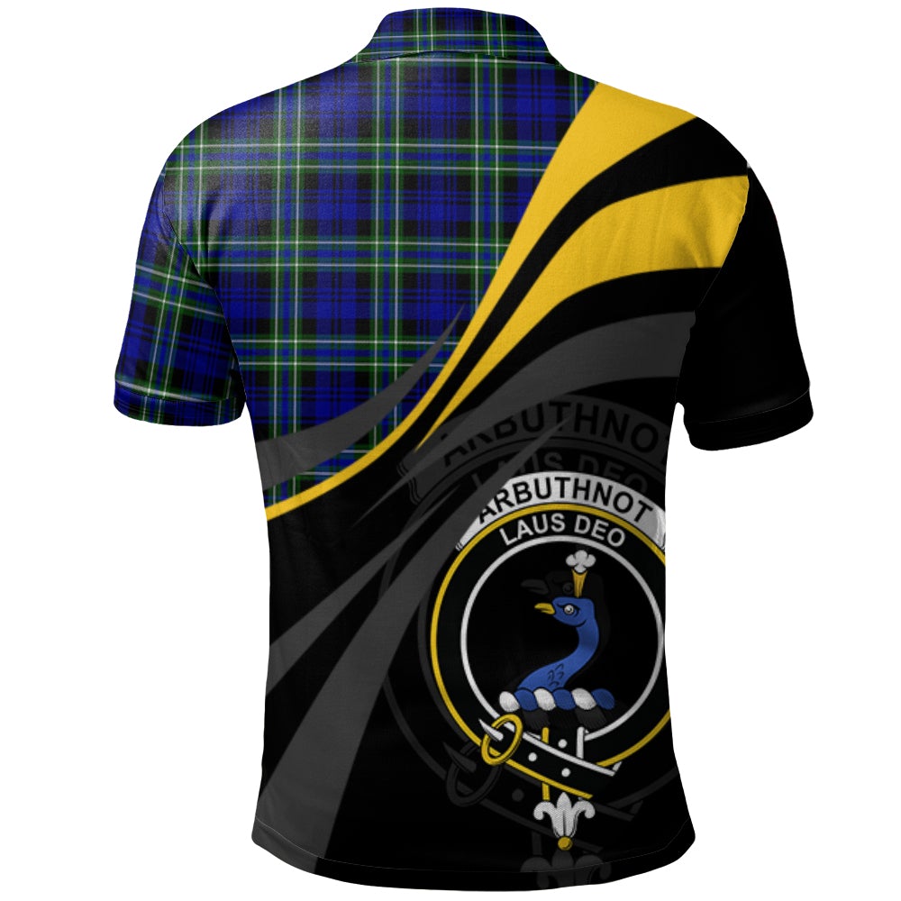 Arbuthnot Modern Tartan Polo Shirt - Royal Coat Of Arms Style