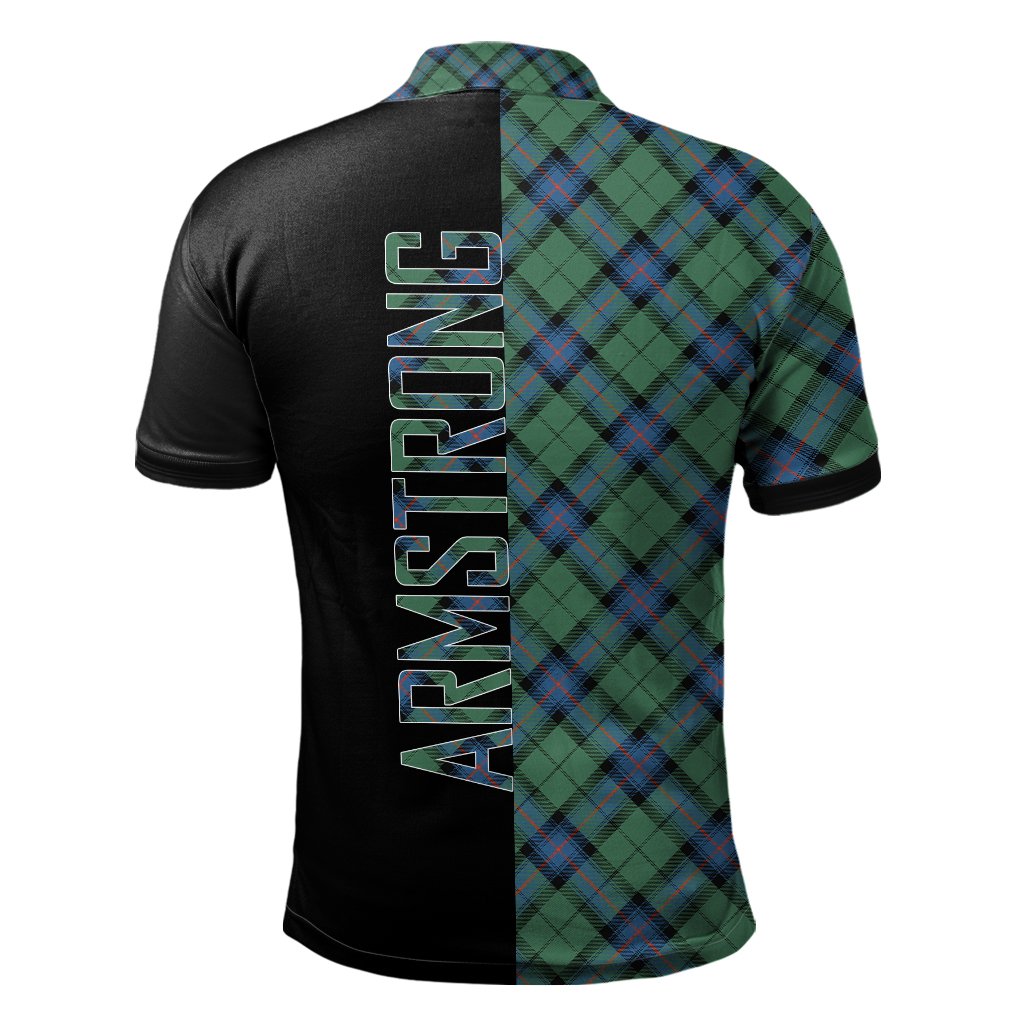 Armstrong Ancient Tartan Polo Shirt Half of Me - Cross Style