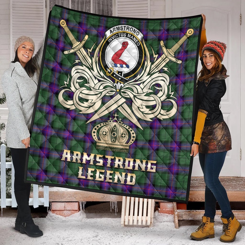 Armstrong Modern Tartan Crest Legend Gold Royal Premium Quilt