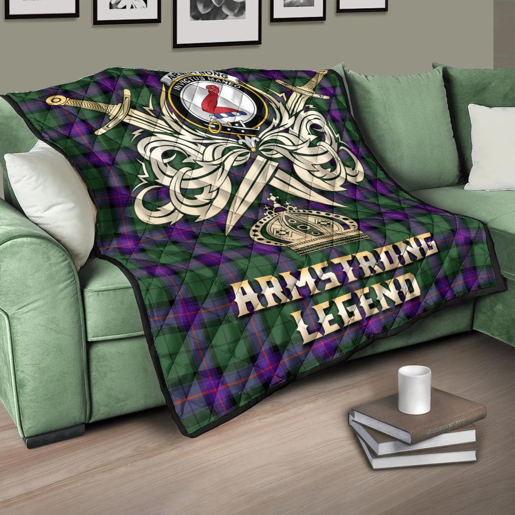 Armstrong Modern Tartan Crest Legend Gold Royal Premium Quilt