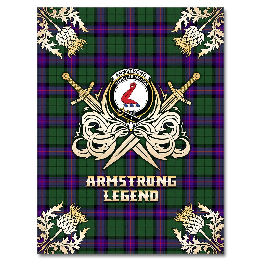 Armstrong Modern Tartan Gold Courage Symbol Blanket