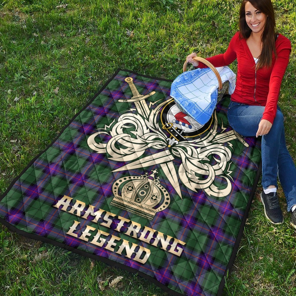 Armstrong Modern Tartan Crest Legend Gold Royal Premium Quilt