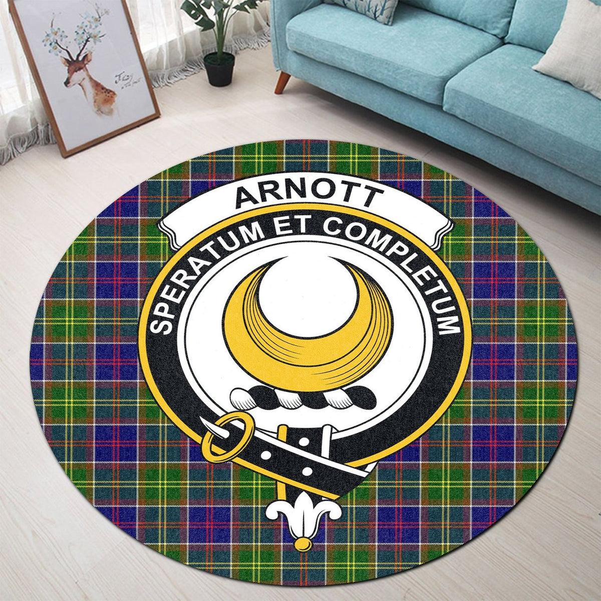 Arnott Tartan Crest Round Rug