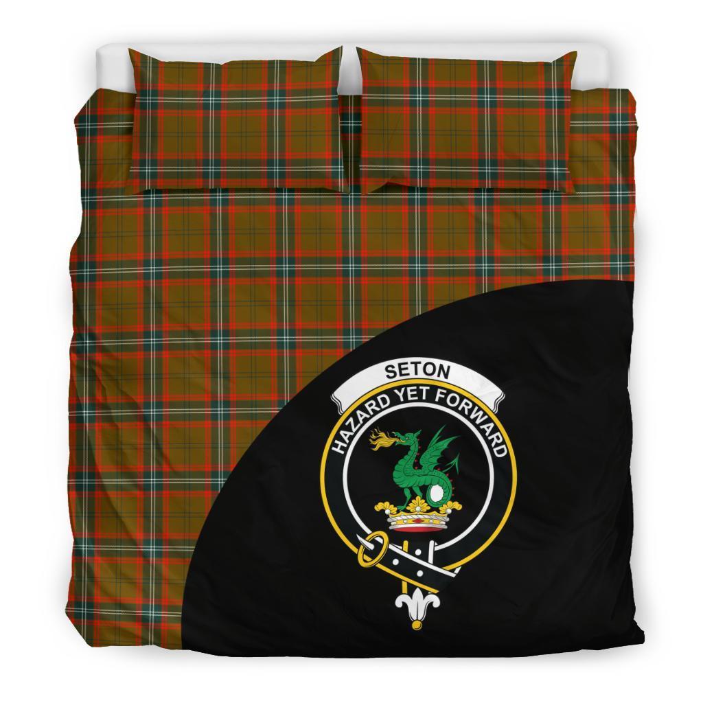 Seton Hunting Modern Family Tartan Crest Wave Style Bedding Set