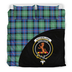 Sutherland Old Ancient Tartan Crest Wave Style Bedding Set