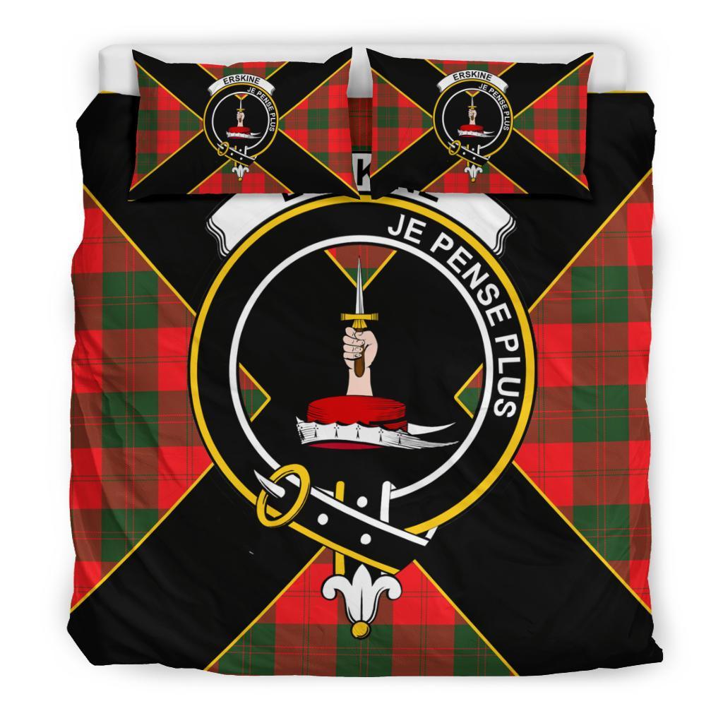 Erskine Tartan Crest Bedding Set - Luxury Style