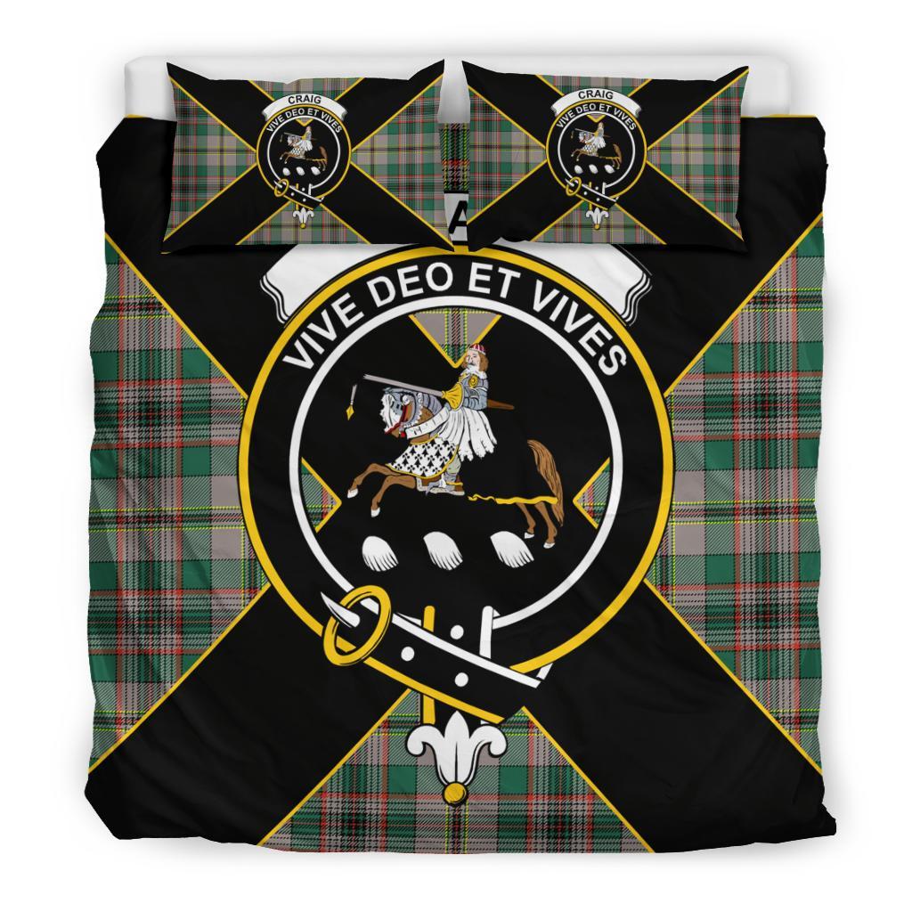 Craig Tartan Crest Bedding Set - Luxury Style