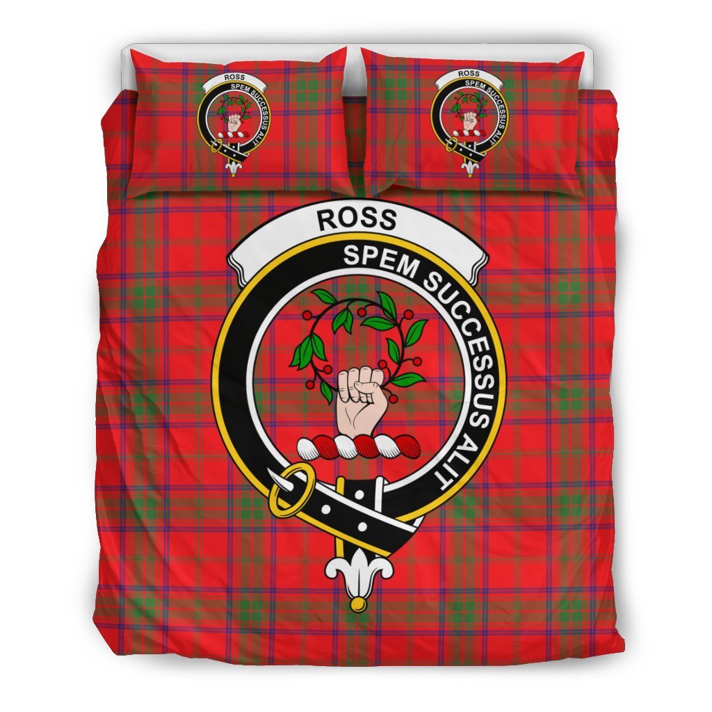 Ross Family Tartan Crest Bedding Set