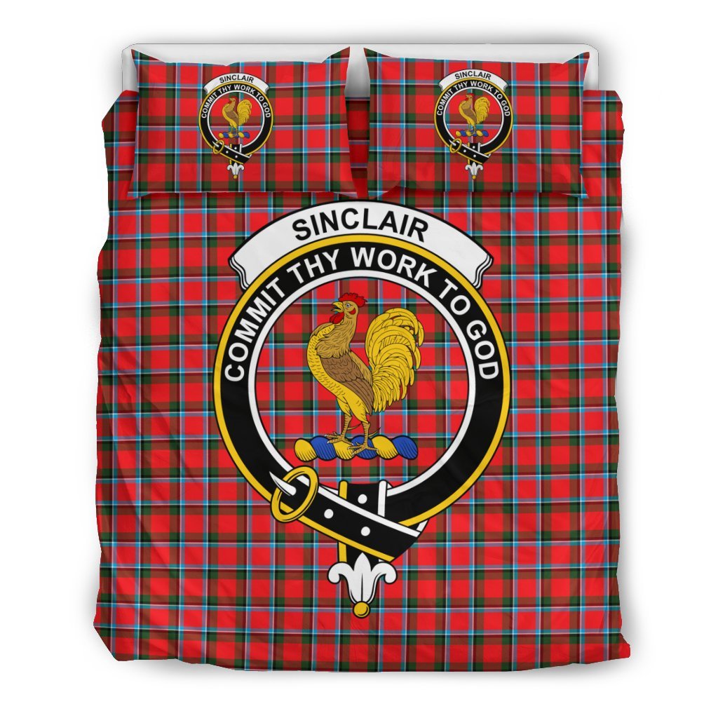 Sinclair Family Tartan Crest Bedding Set