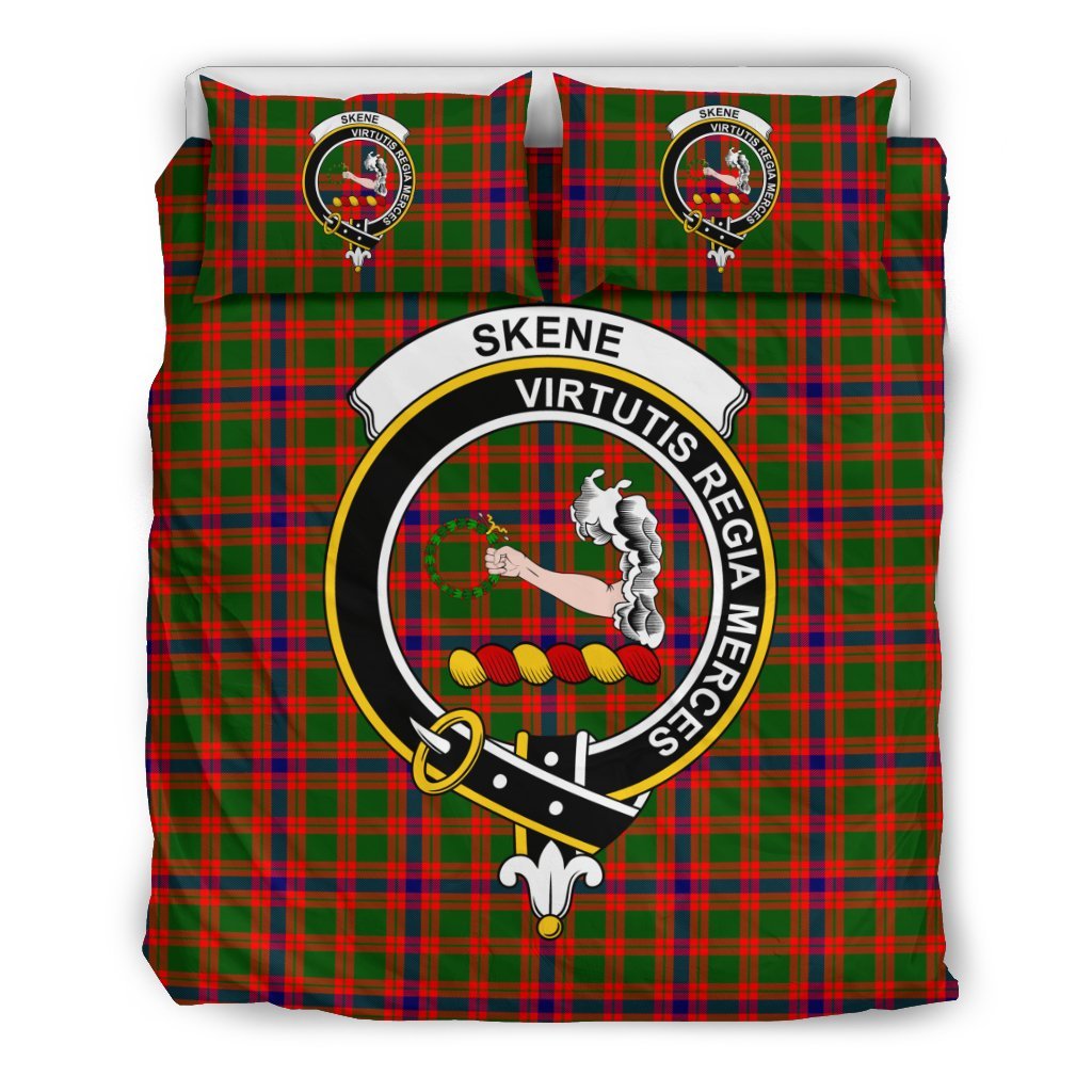 Skene Family Tartan Crest Bedding Set