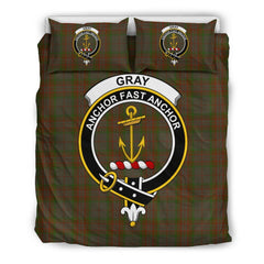 Gray Family Tartan Crest Bedding Set