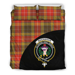 Buchanan Old Set Weathered Family Tartan Crest Wave Style Bedding Set