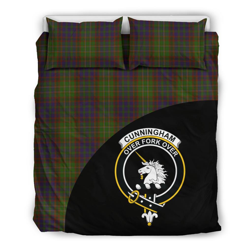 Cunningham Hunting Modern Tartan Crest Wave Style Bedding Set