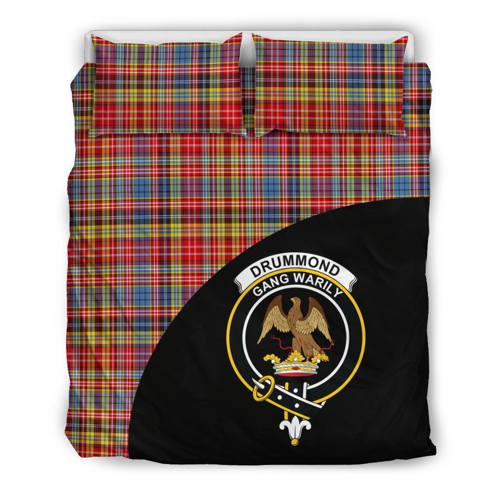 Drummond of Strathallan Family Tartan Crest Wave Style Bedding Set