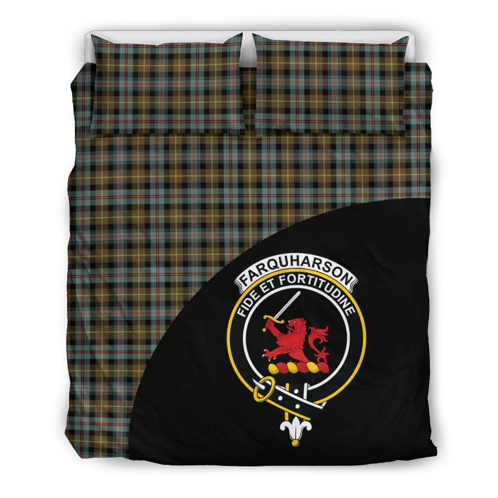 Farquharson Weathered Family Tartan Crest Wave Style Bedding Set