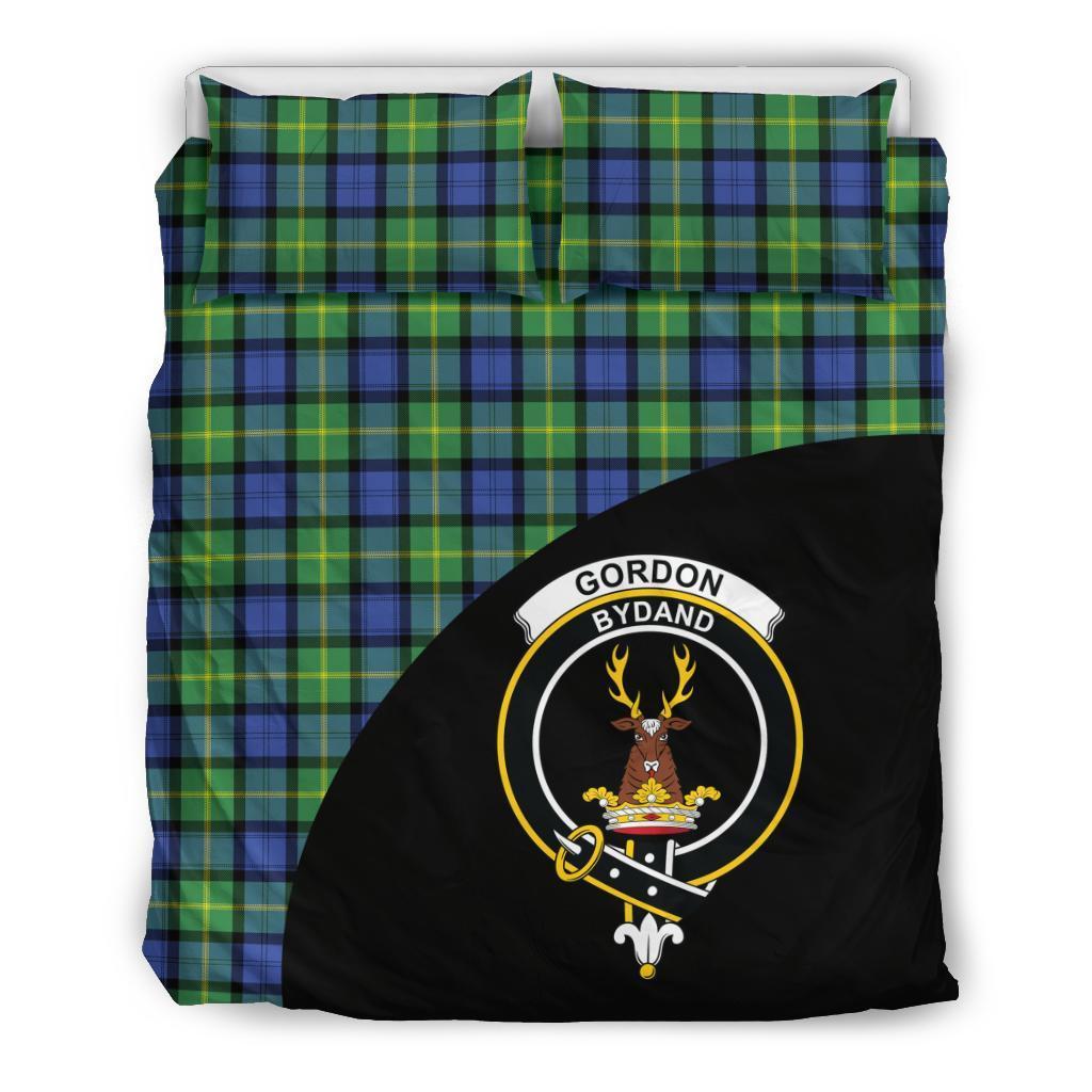 Gordon Old Ancient Family Tartan Crest Wave Style Bedding Set