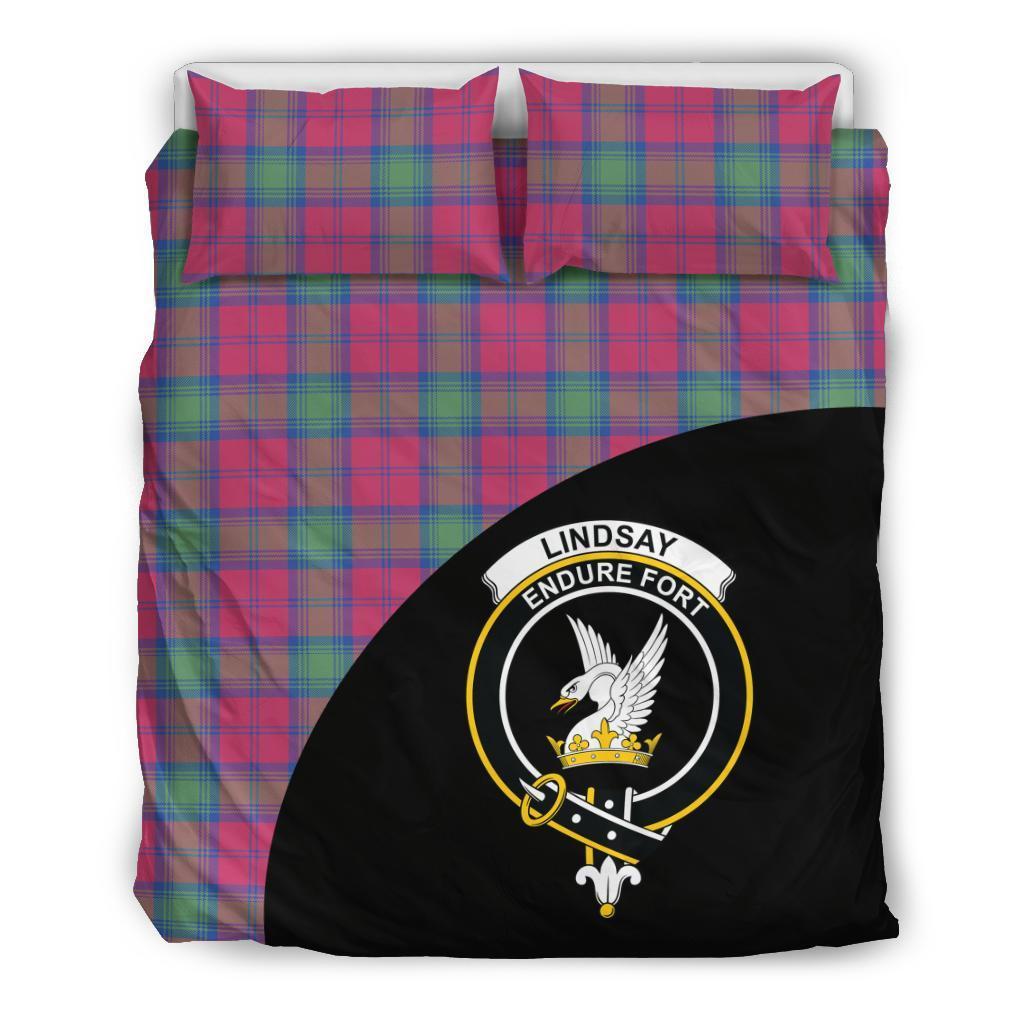 Lindsay Ancient Family Tartan Crest Wave Style Bedding Set