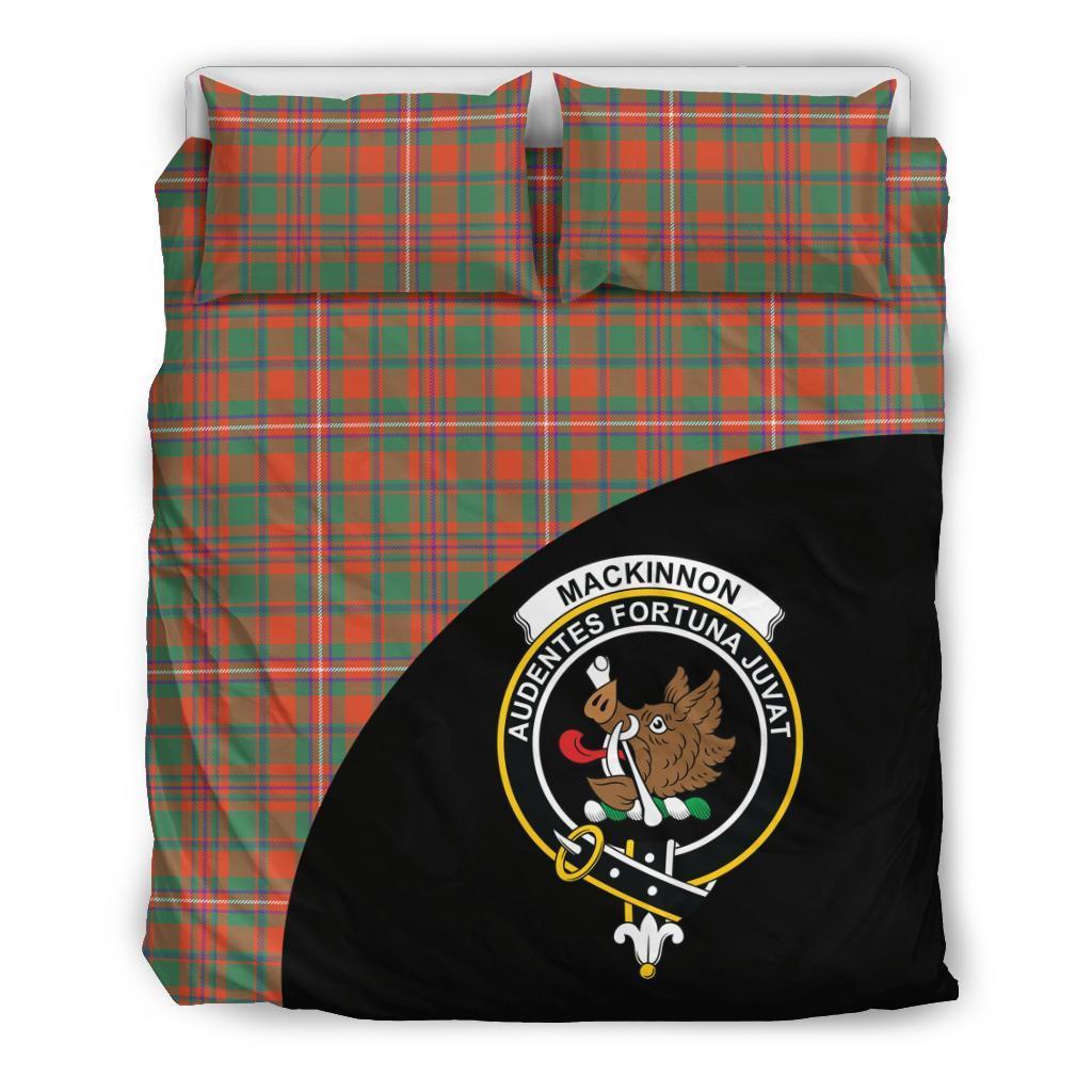 MacKinnon Ancient Family Tartan Crest Wave Style Bedding Set