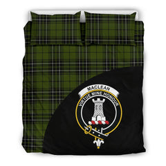 MacLean Hunting Family Tartan Crest Wave Style Bedding Set