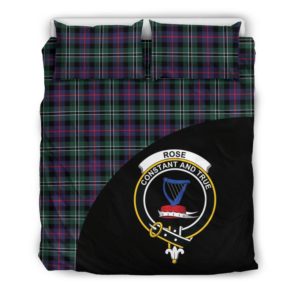 Rose Hunting Modern Family Tartan Crest Wave Style Bedding Set