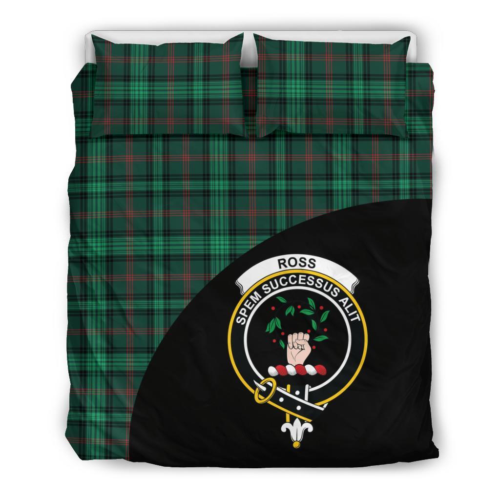 Ross Hunting Modern Family Tartan Crest Wave Style Bedding Set