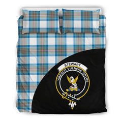 Stewart Muted Blue Tartan Crest Wave Style Bedding Set