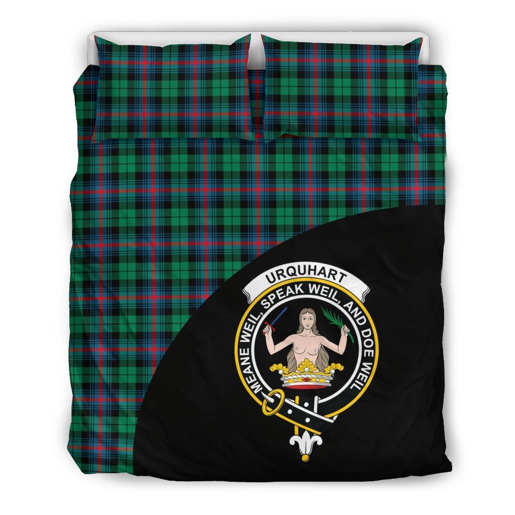 Urquhart Broad Red Ancient Family Tartan Crest Wave Style Bedding Set