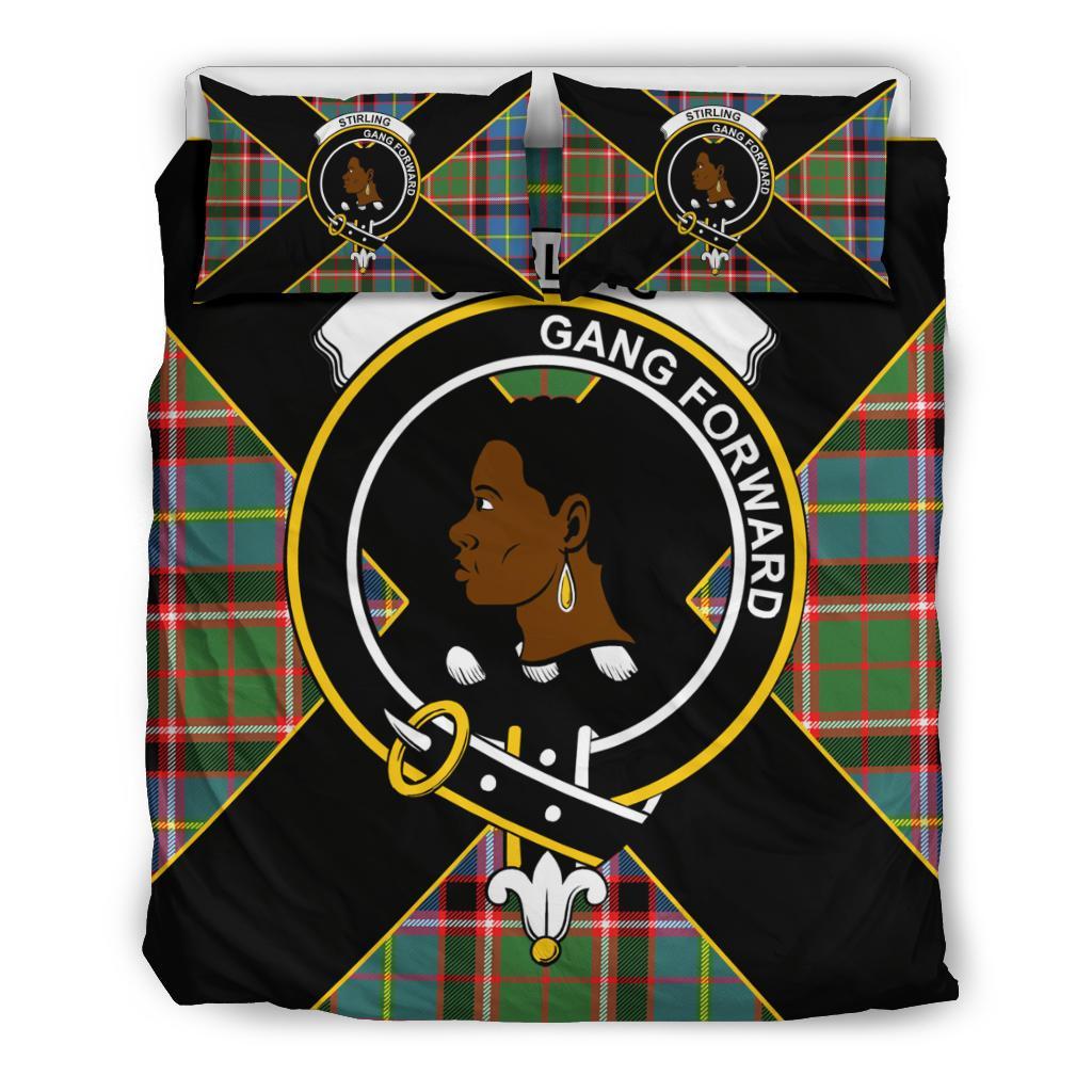 Stirling (of Keir) Tartan Crest Bedding Set - Luxury Style