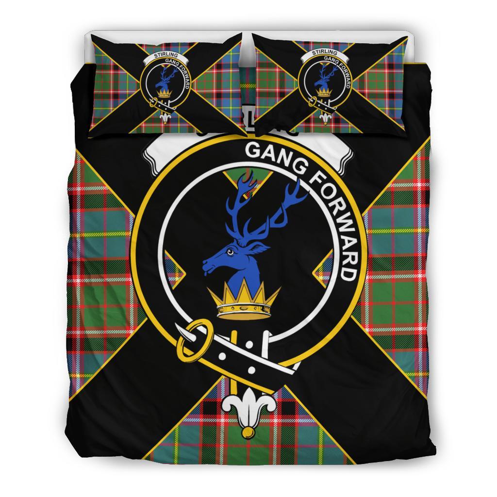 Stirling (of Cadder-Present Chief) Tartan Crest Bedding Set - Luxury Style