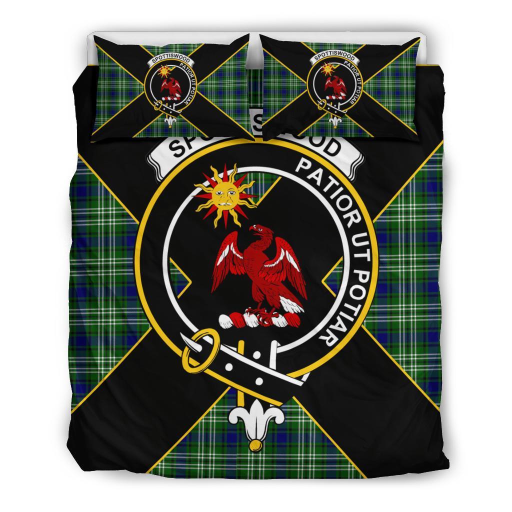 Spottiswood Tartan Crest Bedding Set - Luxury Style