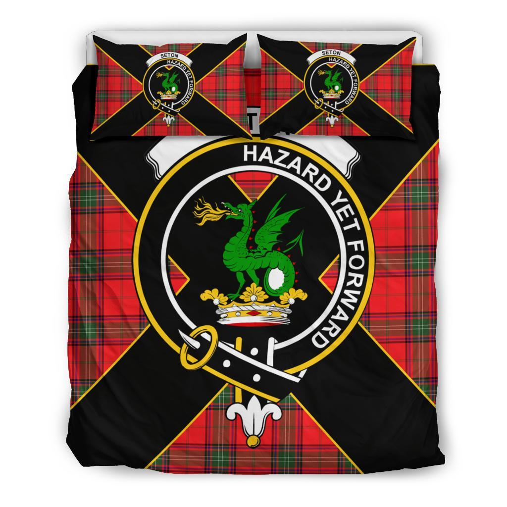 Seton Tartan Crest Bedding Set - Luxury Style