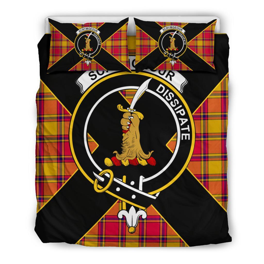 Scrymgeour Tartan Crest Bedding Set - Luxury Style