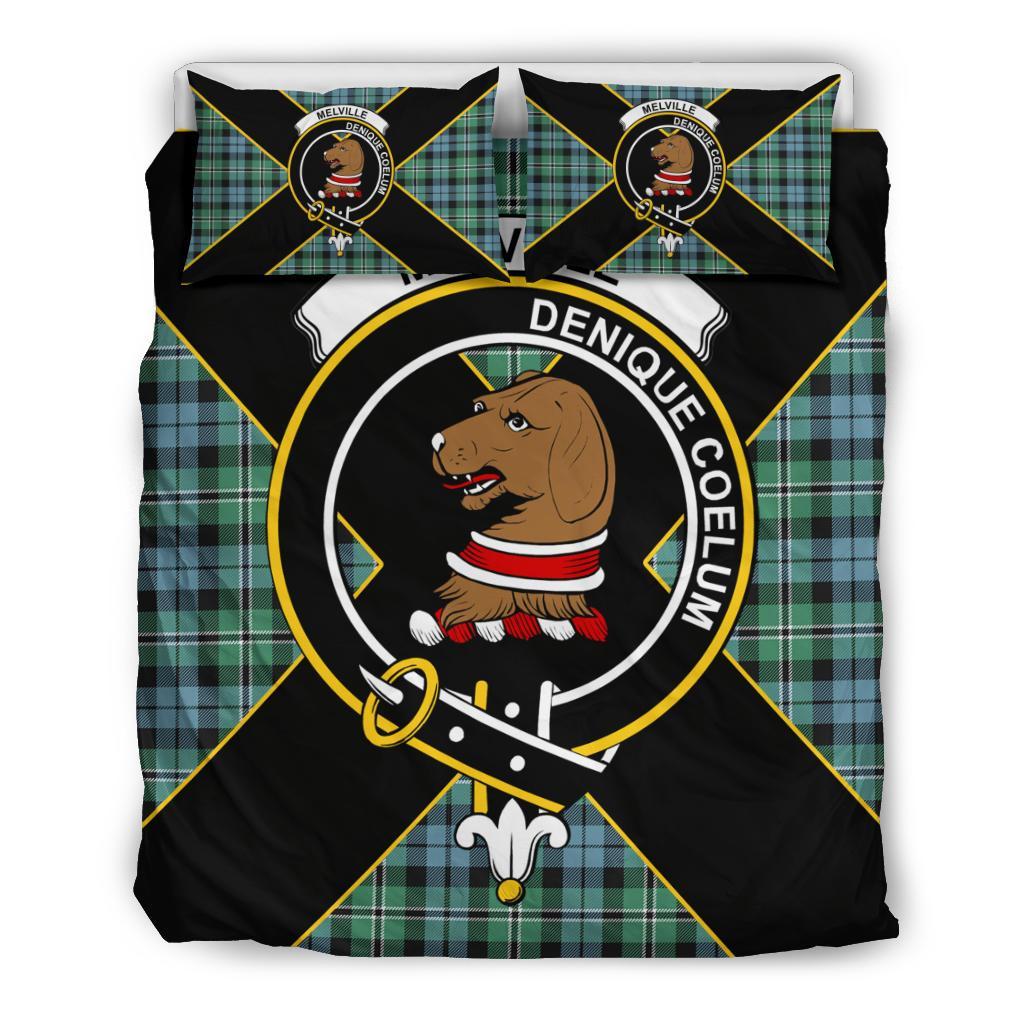 Melville Tartan Crest Bedding Set - Luxury Style