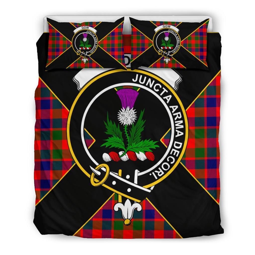 Gow (of Skeoch) Tartan Crest Bedding Set - Luxury Style