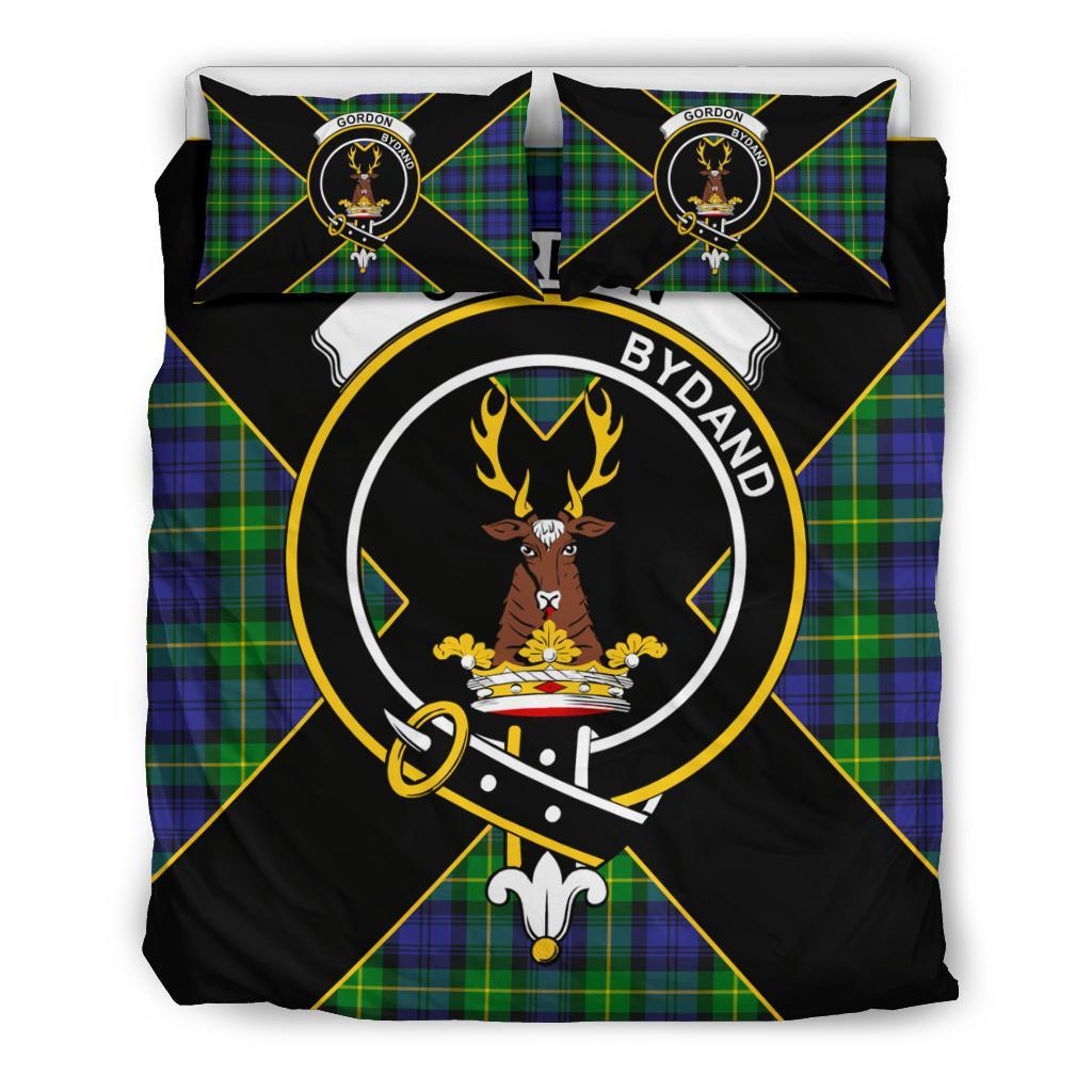 Gordon Tartan Crest Bedding Set - Luxury Style