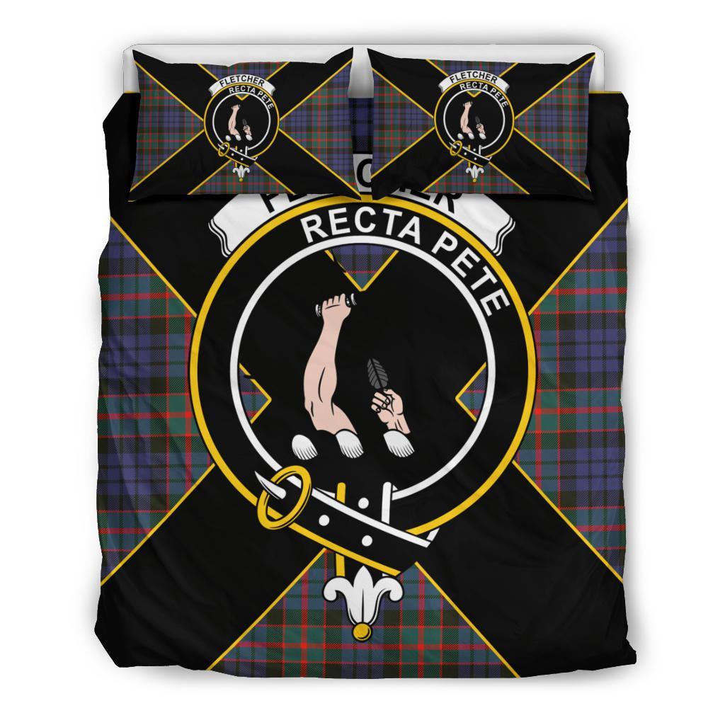 Fletcher Tartan Crest Bedding Set - Luxury Style