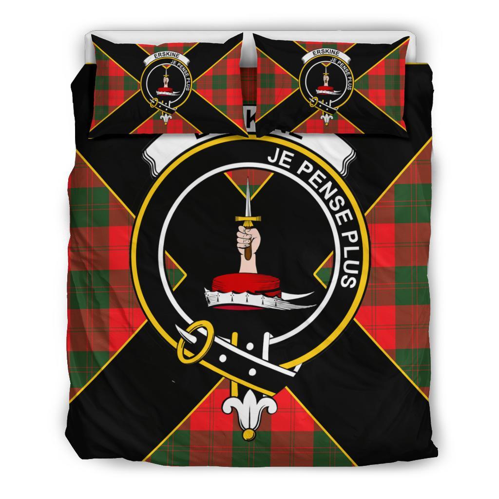 Erskine Tartan Crest Bedding Set - Luxury Style