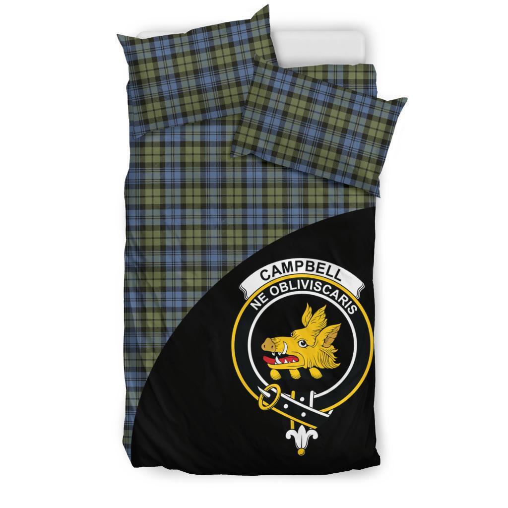 Campbell Faded Family Tartan Crest Wave Style Bedding Set