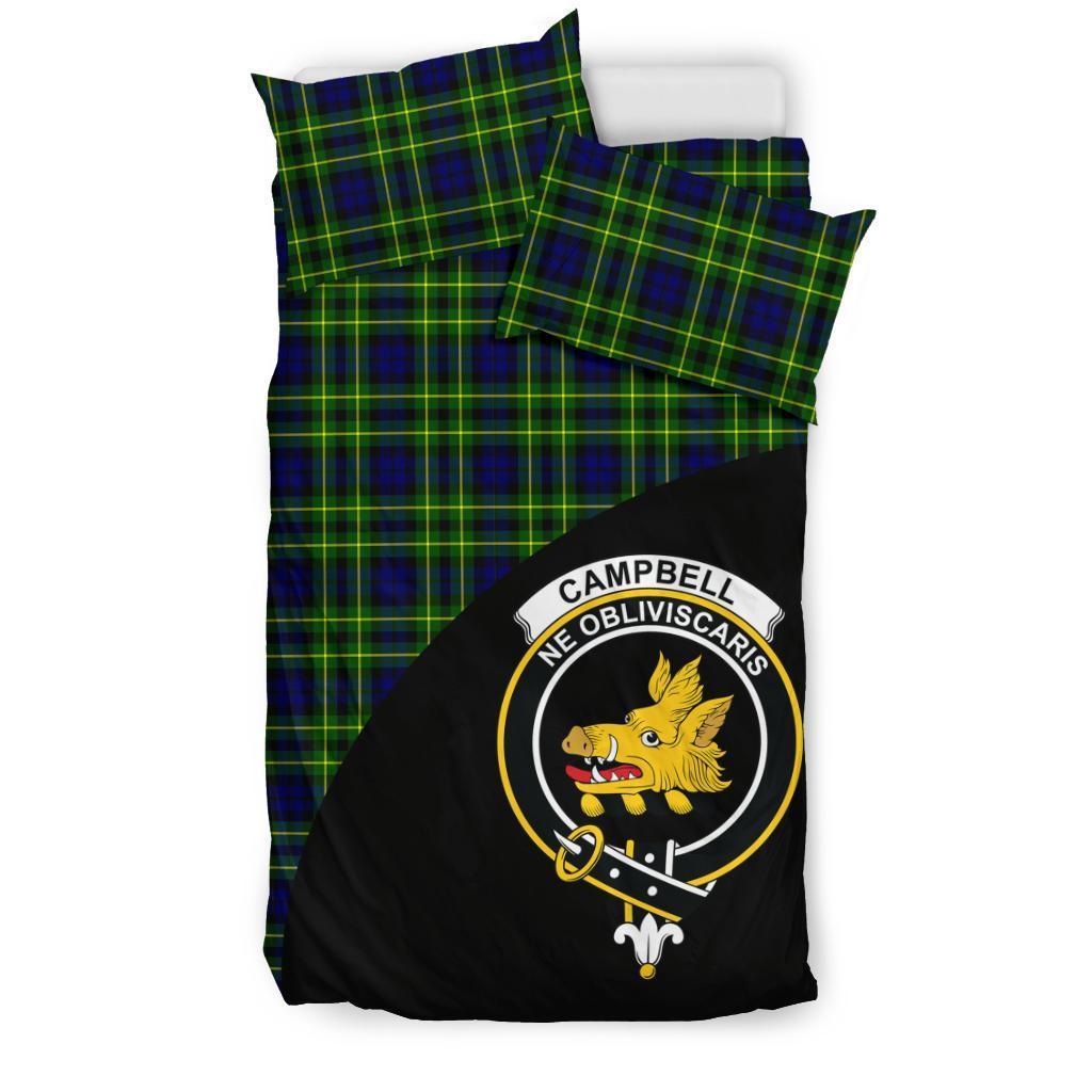 Campbell of Breadalbane Modern Family Tartan Crest Wave Style Bedding Set