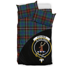 Fraser Hunting Ancient Family Tartan Crest Wave Style Bedding Set