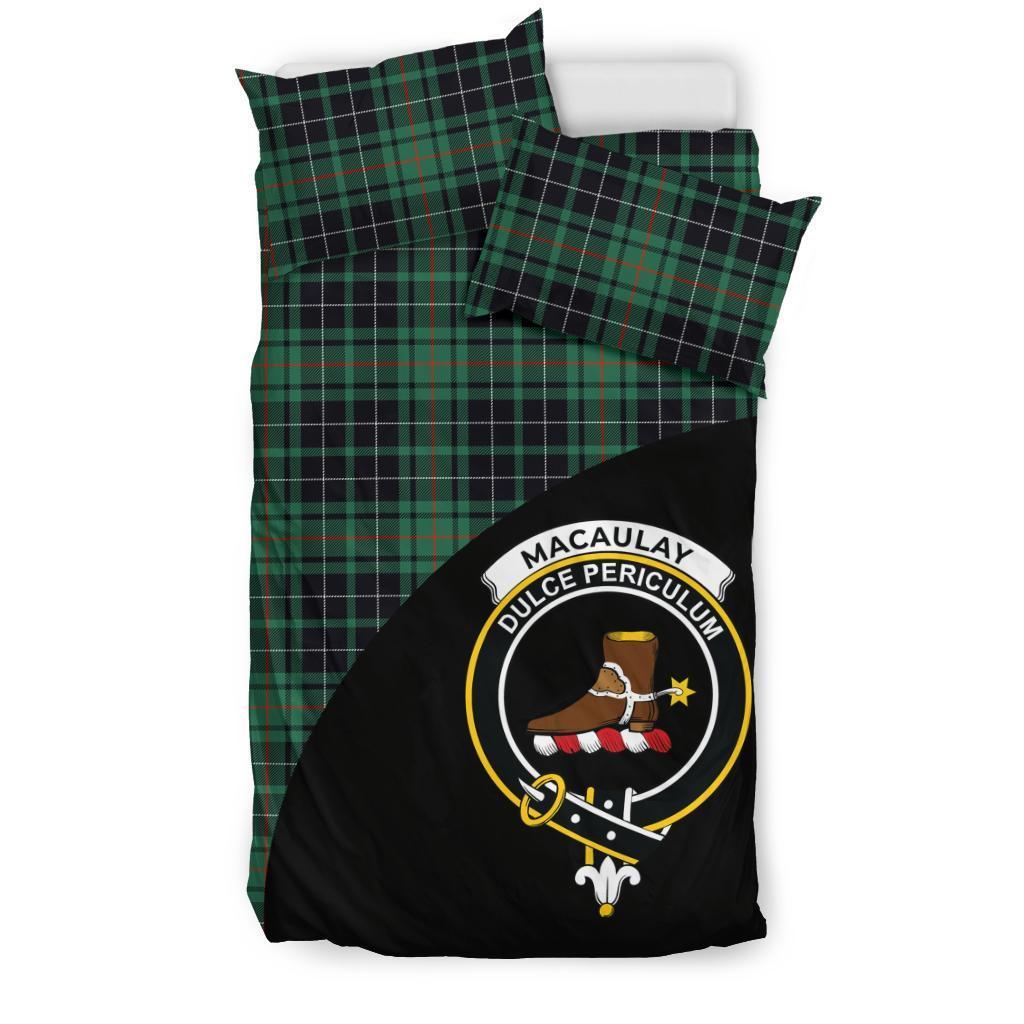 MacAulay Hunting Ancient Family Tartan Crest Wave Style Bedding Set