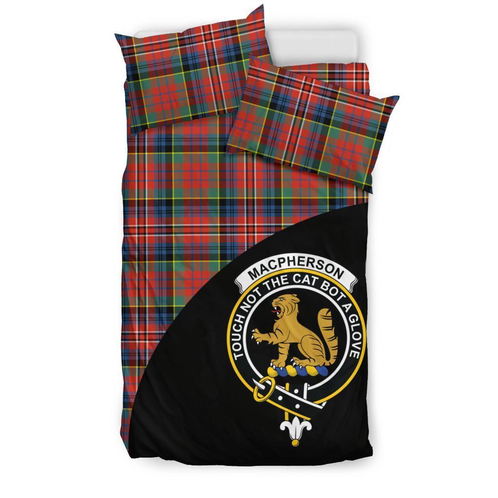 MacPherson Ancient Family Tartan Crest Wave Style Bedding Set