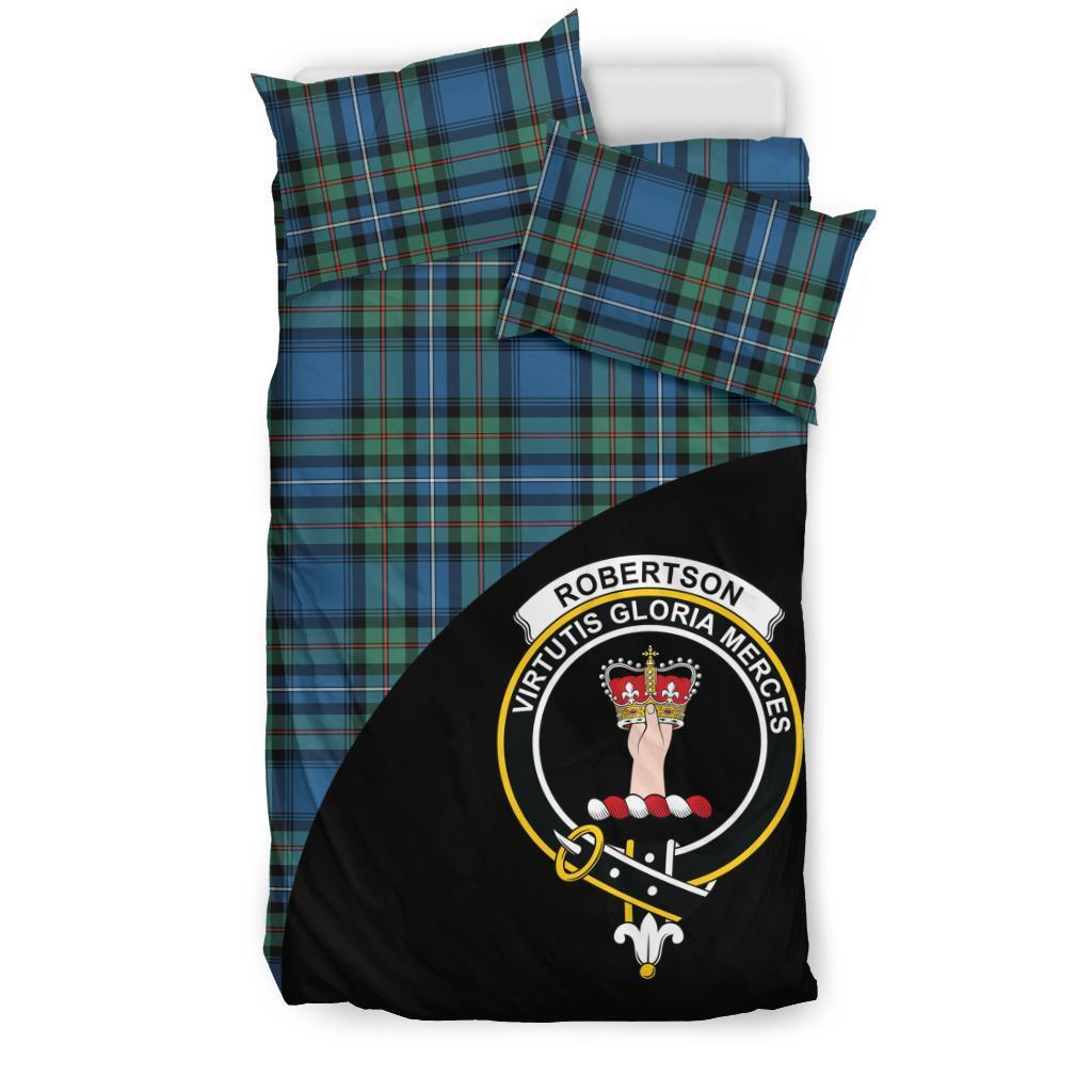 Robertson Hunting Ancient Family Tartan Crest Wave Style Bedding Set