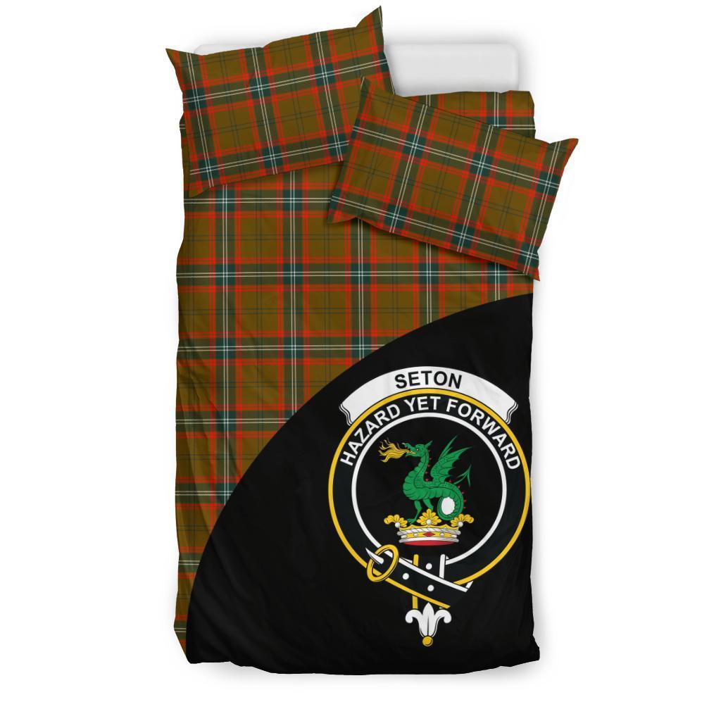 Seton Hunting Modern Family Tartan Crest Wave Style Bedding Set