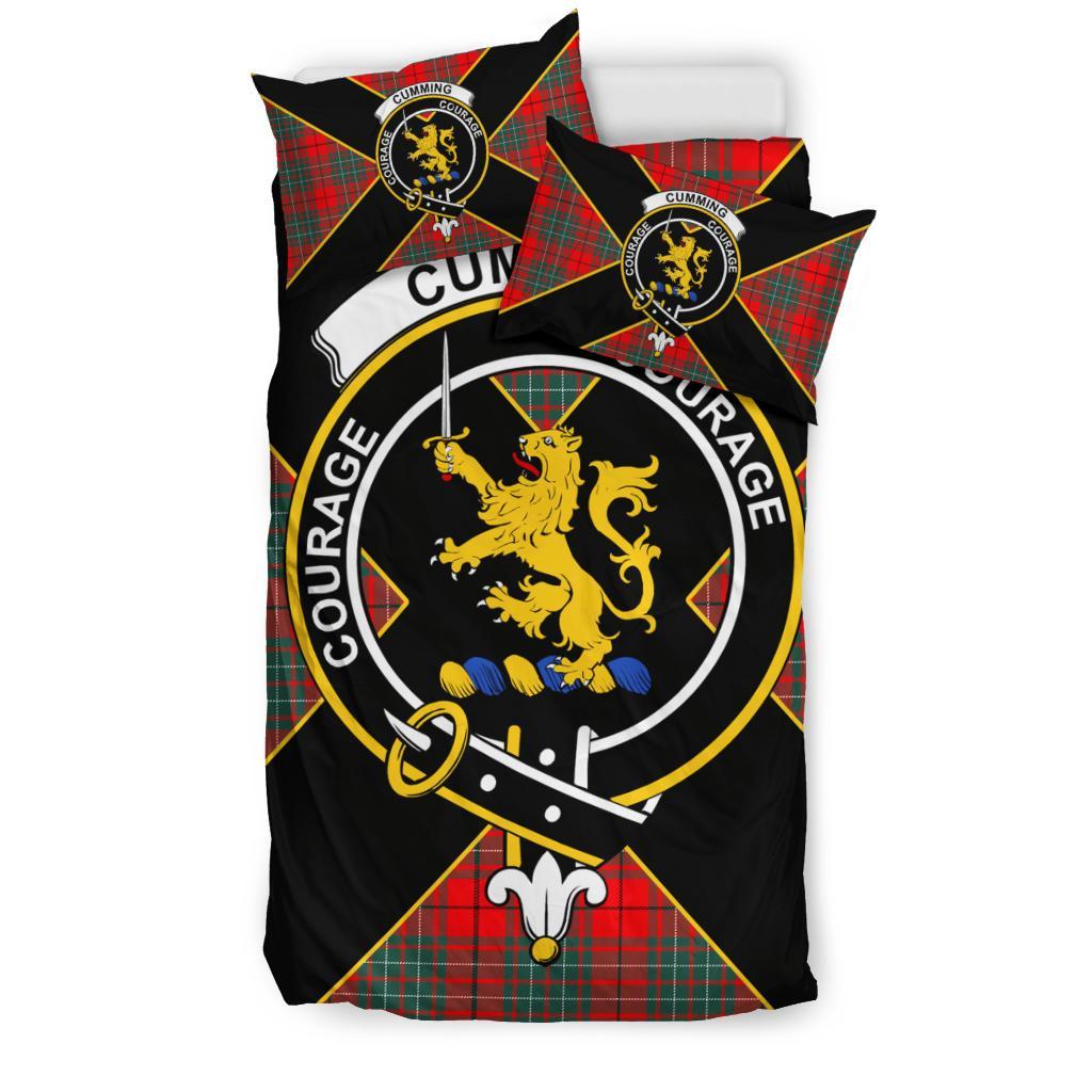 Cumming Tartan Crest Bedding Set - Luxury Style