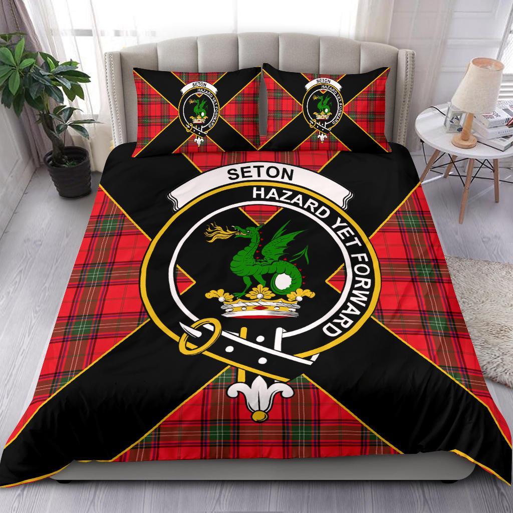 Seton Tartan Crest Bedding Set - Luxury Style